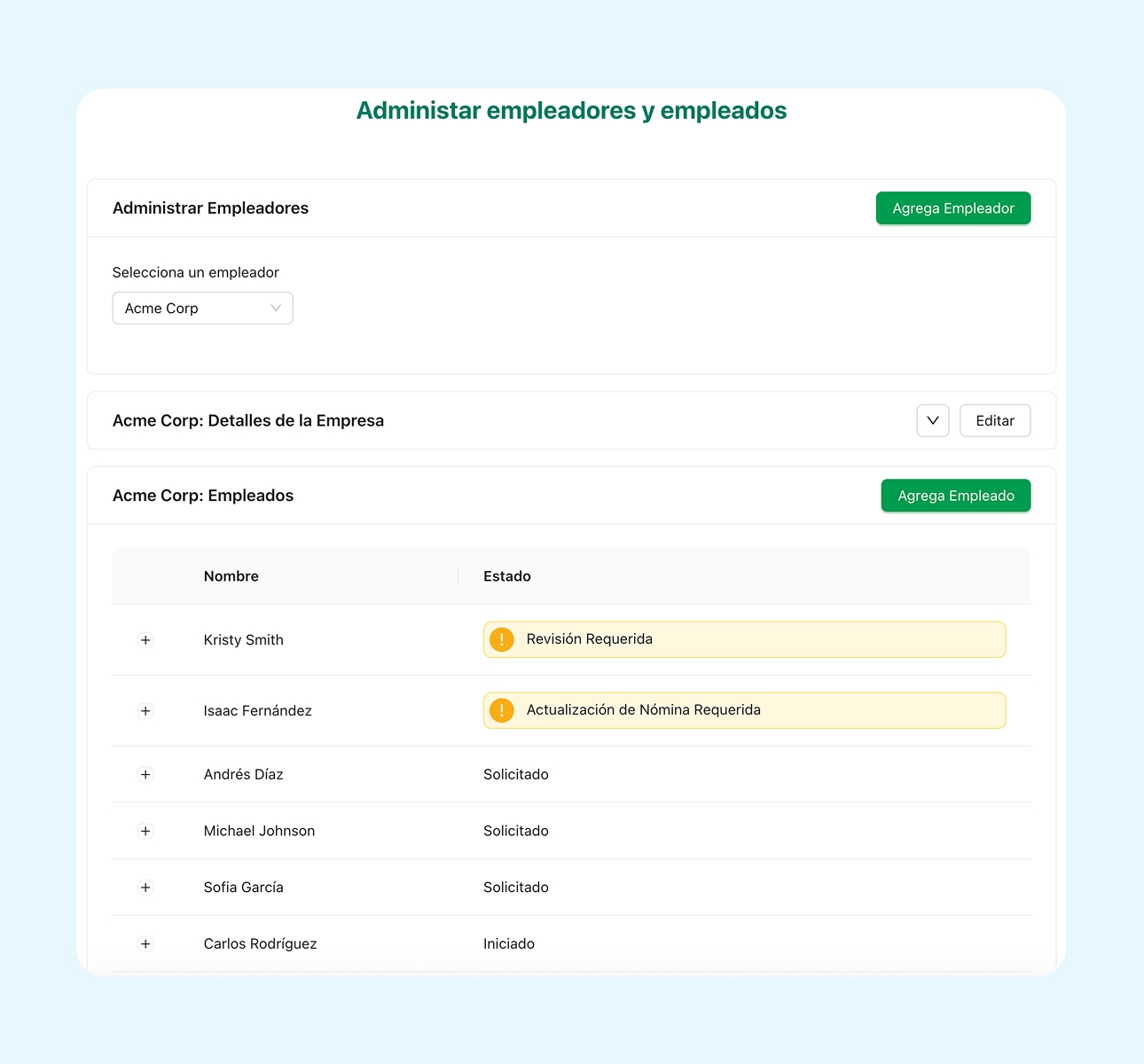 Panel de administración