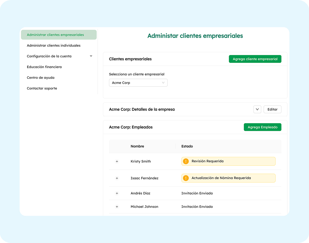 Panel de administración