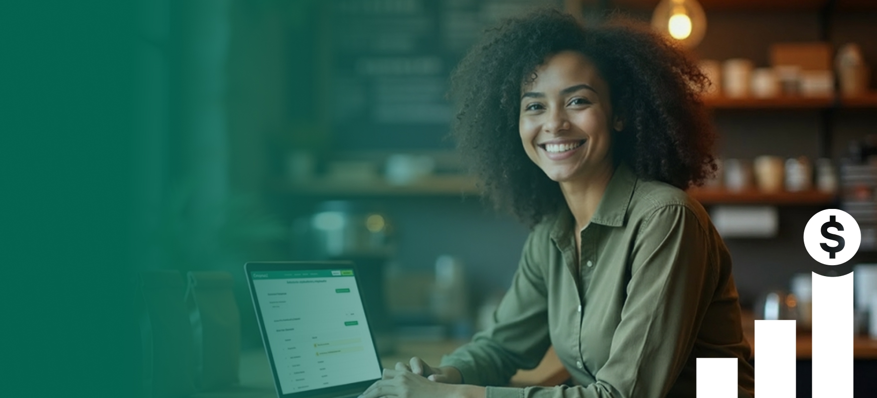 Woman working on laptop